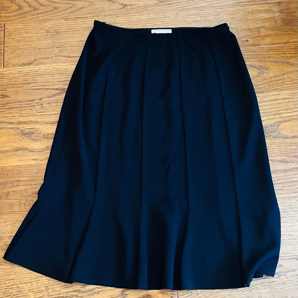 Gerard Darel Black A-Line Midi Skirt